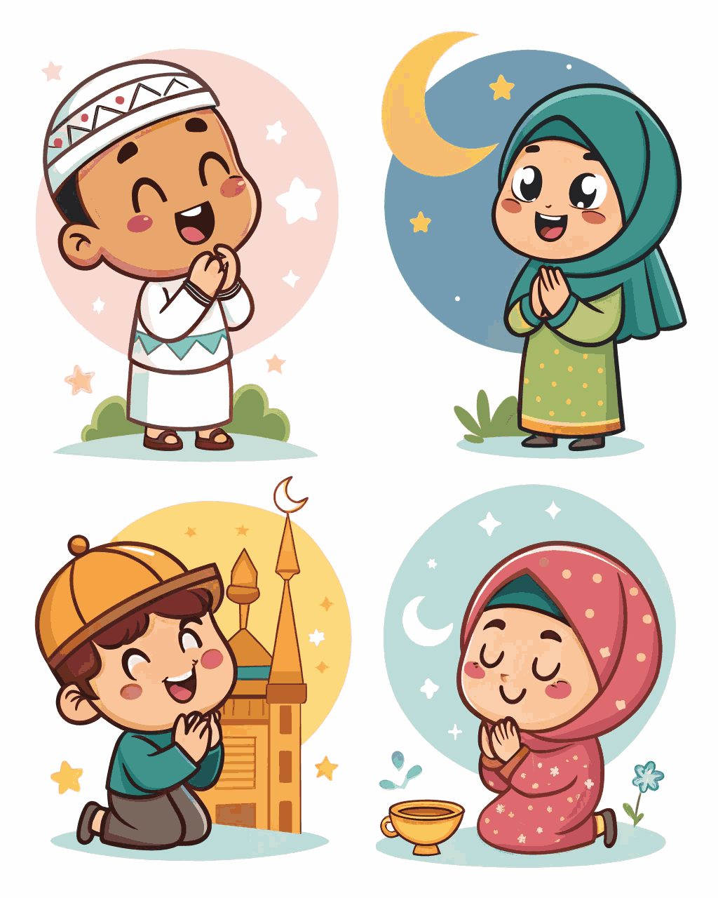 مجموعة ملصقات رمضان الإسلامية المميزة