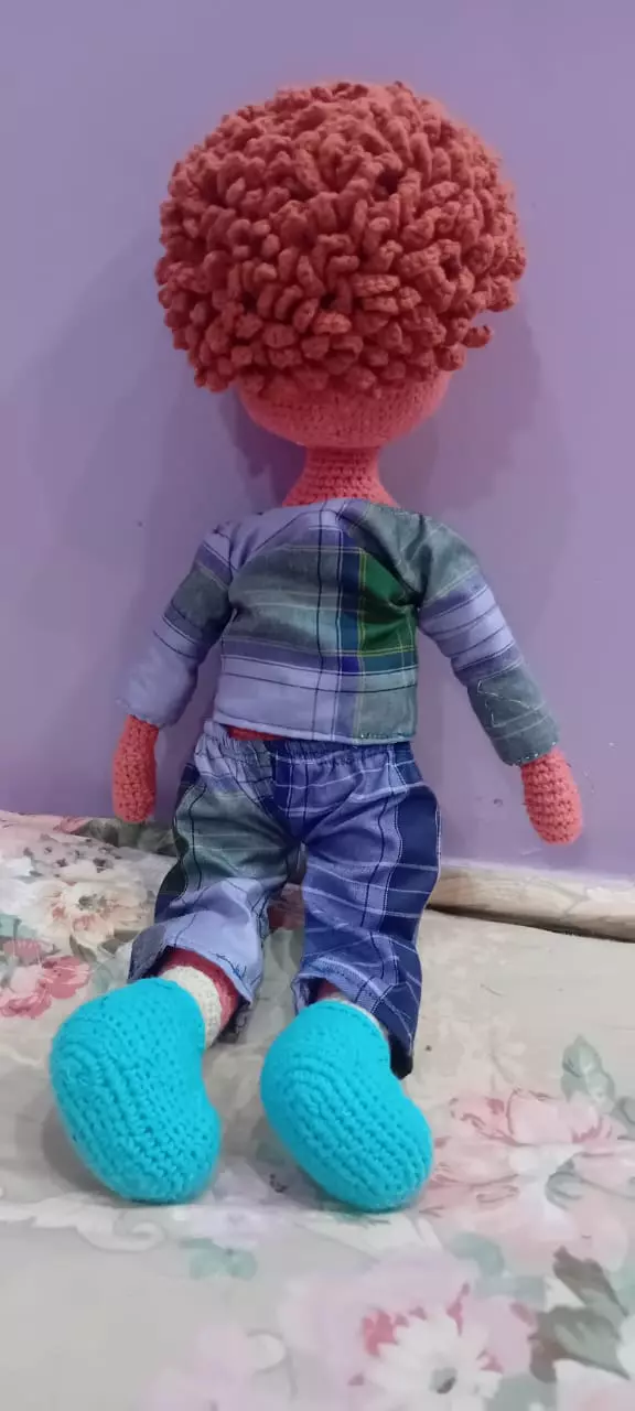 Handcrafted Crochet Boy Doll in Stylish Outfit